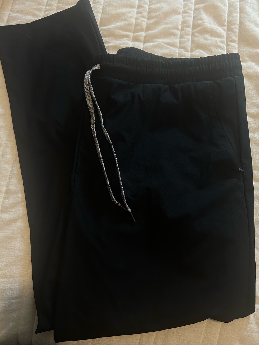 all in motion Black Elastic-Waist Jogger Pants with Silver Drawstring